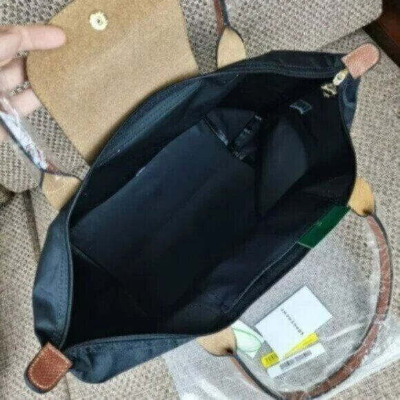Longchamp Le Pliage Nylon Large Shoulder Bag Tote Travel Bag Black - Picture 7 of 7